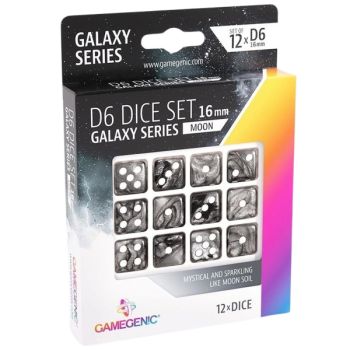 Gamegenic - Galaxy Series -Moon- Set de 12 Dés de 6 - 16mm