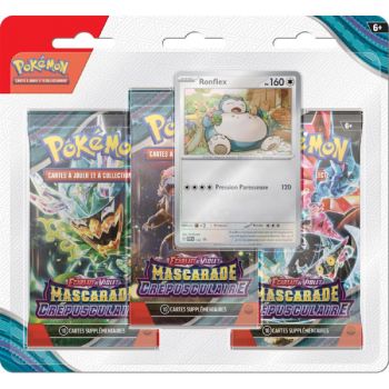 photo Tripack Ronflex - Mascarade Crépusculaire - FR - [SV6][EV06] - Pokémon